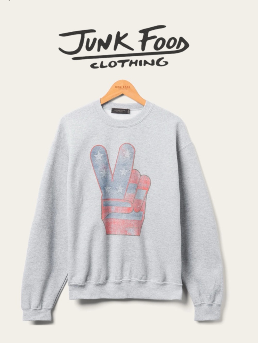 Junk Food Clothing Fleece Sweatshirt Have A Peaceful Day Flea Market Comfy M